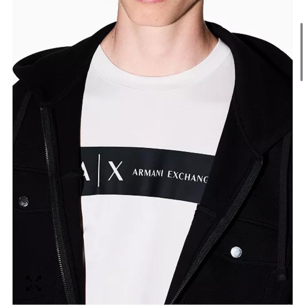 Armani Exchange Mens White Short Sleeve Tee